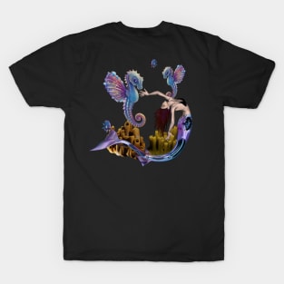 Wonderful mermaid with seahorses T-Shirt